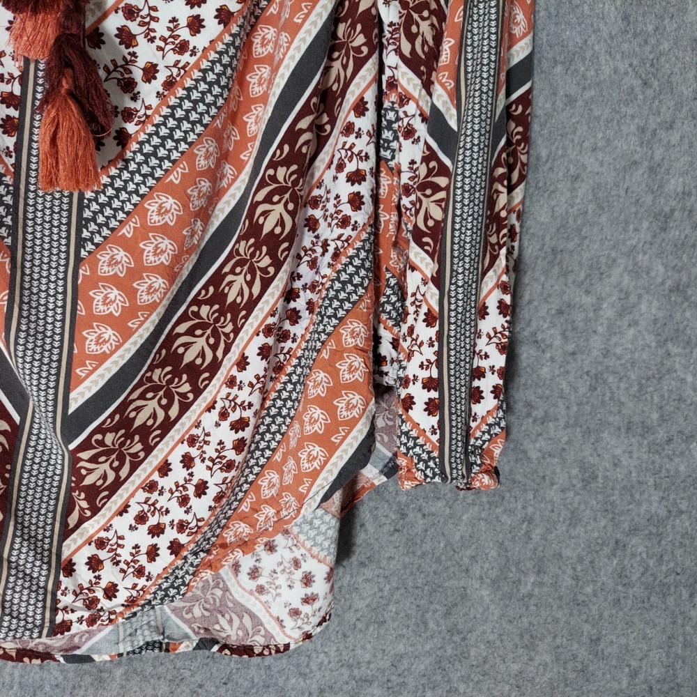 Knox Rose Womens XL Boho Top Festival Chic Boutique Patchwork Statement Style - Picture 5 of 12